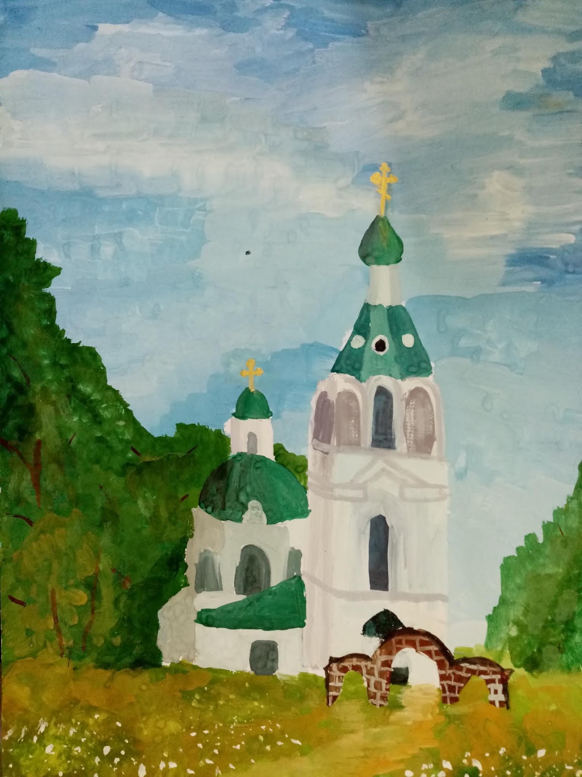 Рисование Церковь гуашью для взрослых